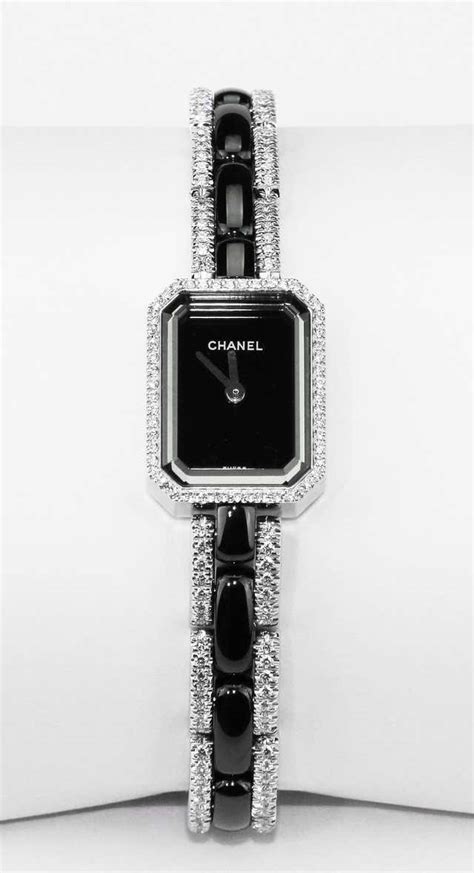 chanel white gold diamond watch|chanel black watch with diamonds.